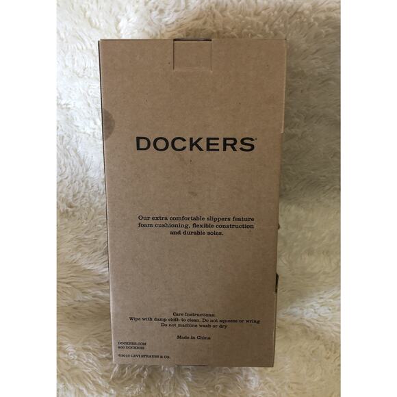 Dockers Microsuede Moccasin Slippers, Rubber Sole Tan Men’s Size 13 New In Box - Picture 4 of 8